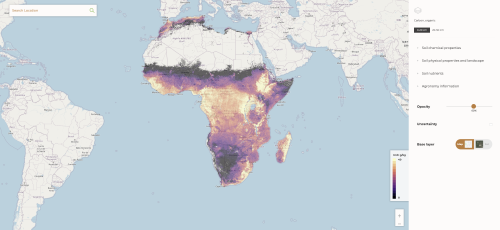 A screenshot showing our iSDAsoil field-level soil map which offers open access soil data to everyone.